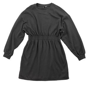 H&M Divided Women Dress Elastic Waist Long Sleeve Gray Fleece Lined Medium